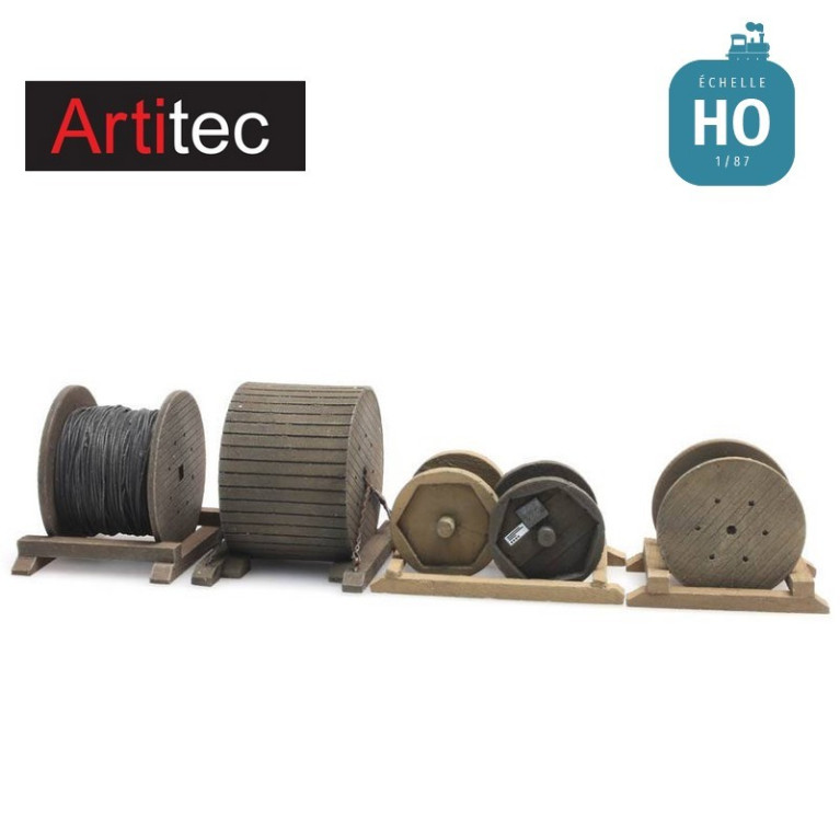Chargement de tourets de câbles HO Artitec 48780171 Chargement de tourets de câbles HO Artitec 48780171