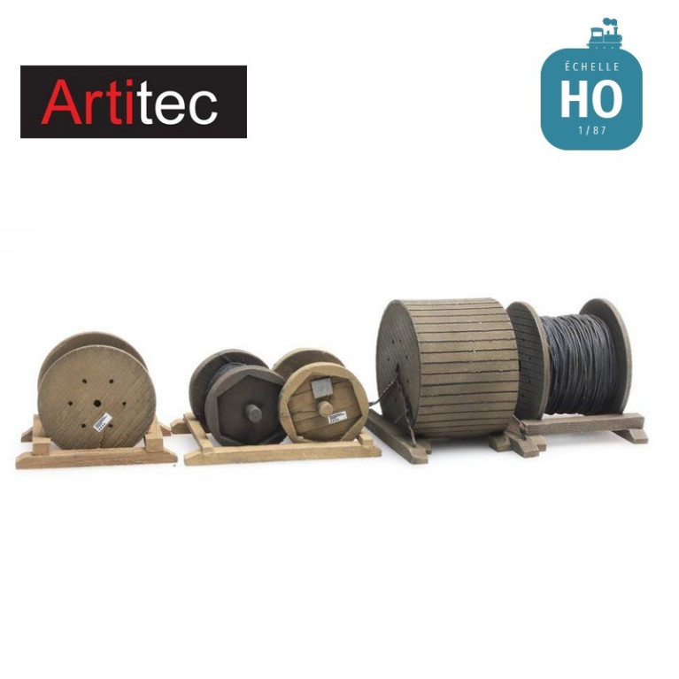 Chargement de tourets de câbles HO Artitec 48780171 Chargement de tourets de câbles HO Artitec 48780171