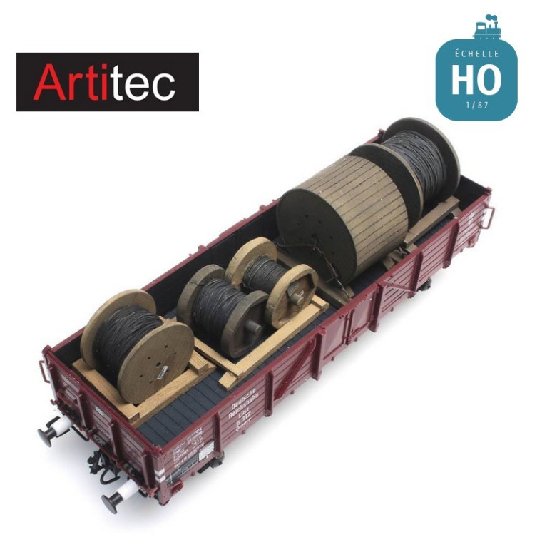 Chargement de tourets de câbles HO Artitec 48780171 Chargement de tourets de câbles HO Artitec 48780171