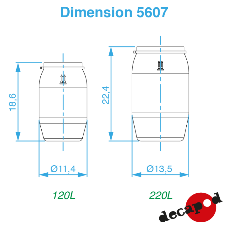 Fûts plastiques (4 pcs) O Decapod 5607 - Maketis