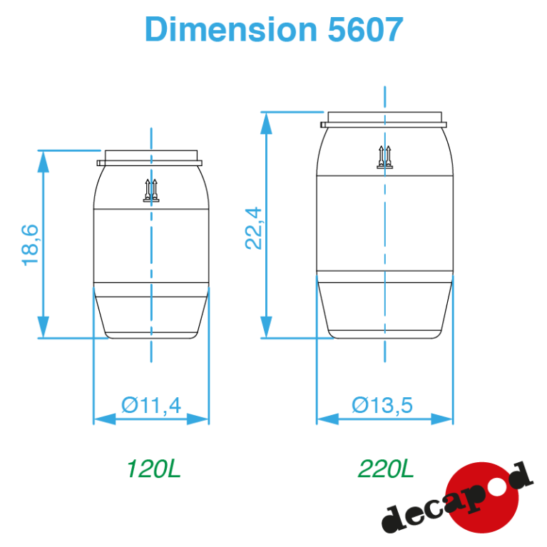 Kunststofffässer (2 St) 0 Decapod 5605 - Maketis