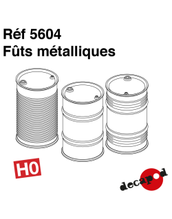 Fûts métalliques (6 pcs) HO Decapod 5604 - Maketis