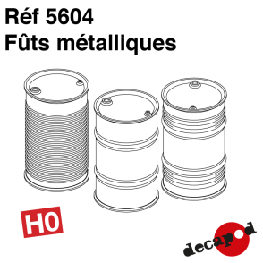 Fûts métalliques (6 pcs) HO Decapod 5604 - Maketis