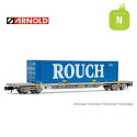 Wagon porte-conteneur SNCF avec conteneur "Rouch" EP VI N Arnold HN6531 - Maketis