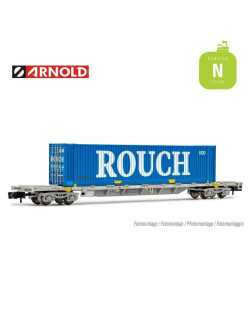 Wagon porte-conteneur SNCF avec conteneur "Rouch" EP VI N Arnold HN6531