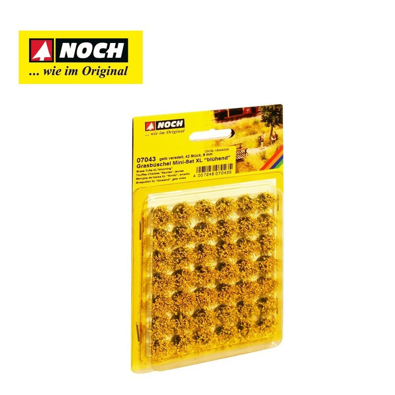 Touffes d'herbe XL "En fleurs" 9 mm (42 pcs) Noch 07043 - Maketis