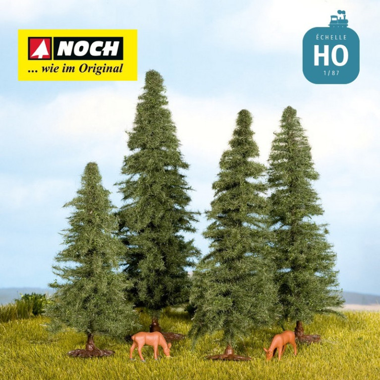 Sapins 8-12cm (4 pcs) HO Noch 25232 - Maketis