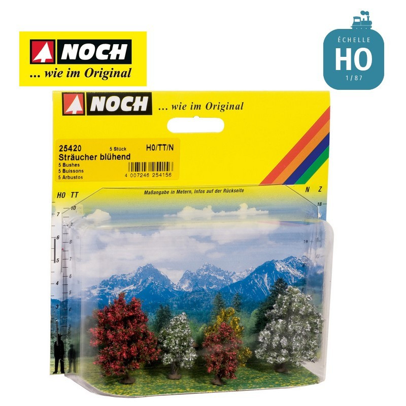 Arbustes en fleurs 3-4cm (5 pcs) HO Noch 25420 - Maketis