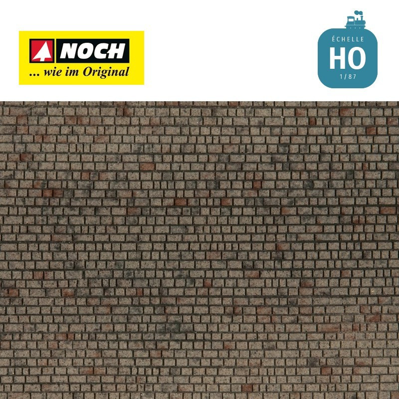 Feuille structurée 3D « Mur de pierre de taille » 28x10cm HO Noch 60372 - Maketis