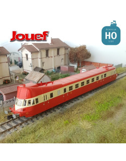 Autorail Diesel ABJ 3 SNCF Rouge/Beige toit rouge EP IV Digital son HO Jouef HJ2410S - Maketis
