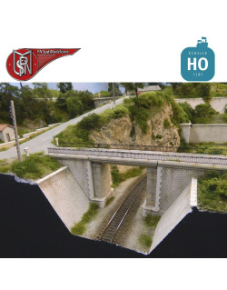 Pont routier béton HO PN Sud Modélisme 8701