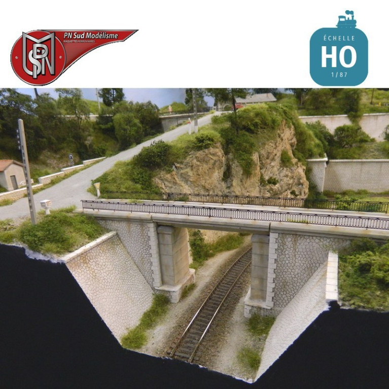 Pont routier béton HO PN Sud Modélisme 8701 - Maketis