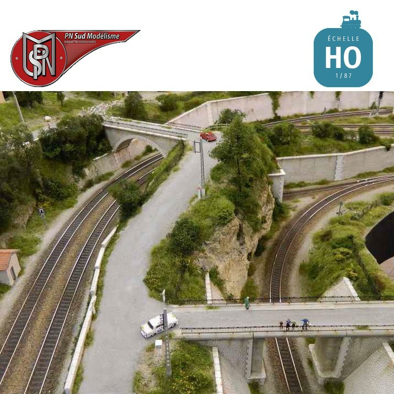 Straßenbrücke aus Beton H0 PN Sud Modélisme 8701 - Maketis