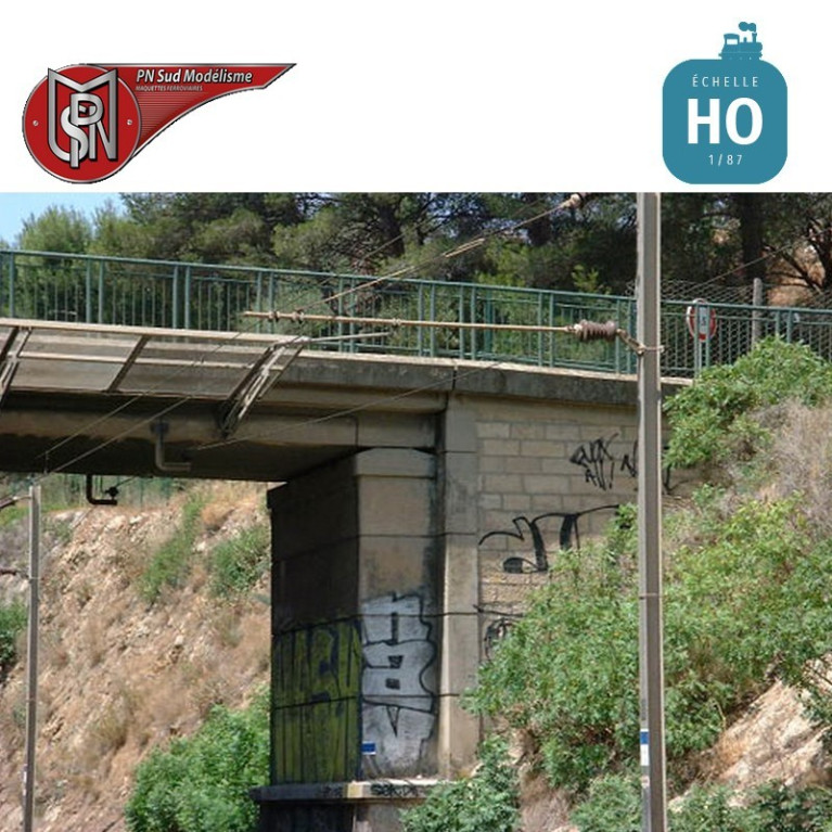 Pont routier béton HO PN Sud Modélisme 8701 - Maketis