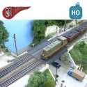 Steel bridge with right abutment, double track H0 PN Sud Modelisme 8703 - Maketis