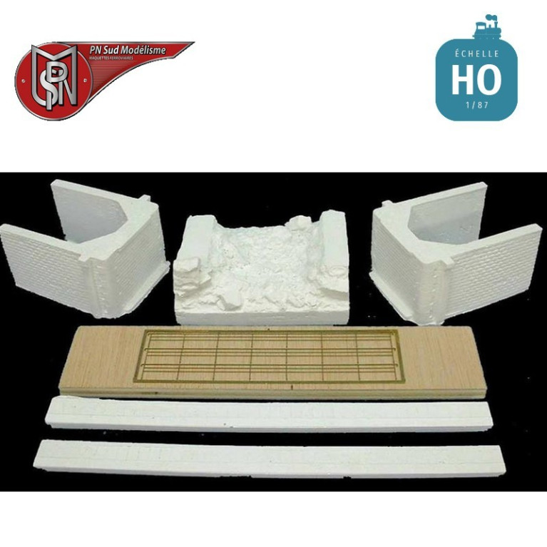 Single track concrete deck bridge H0 PN Sud Modelisme 8706 - Maketis