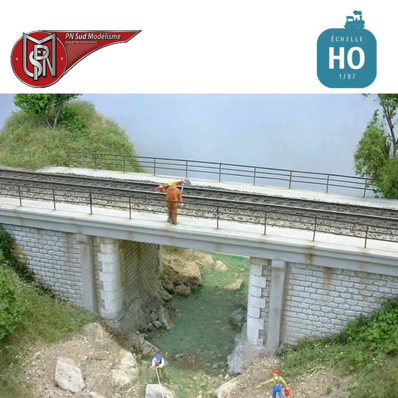 Single track concrete deck bridge H0 PN Sud Modelisme 8706 - Maketis