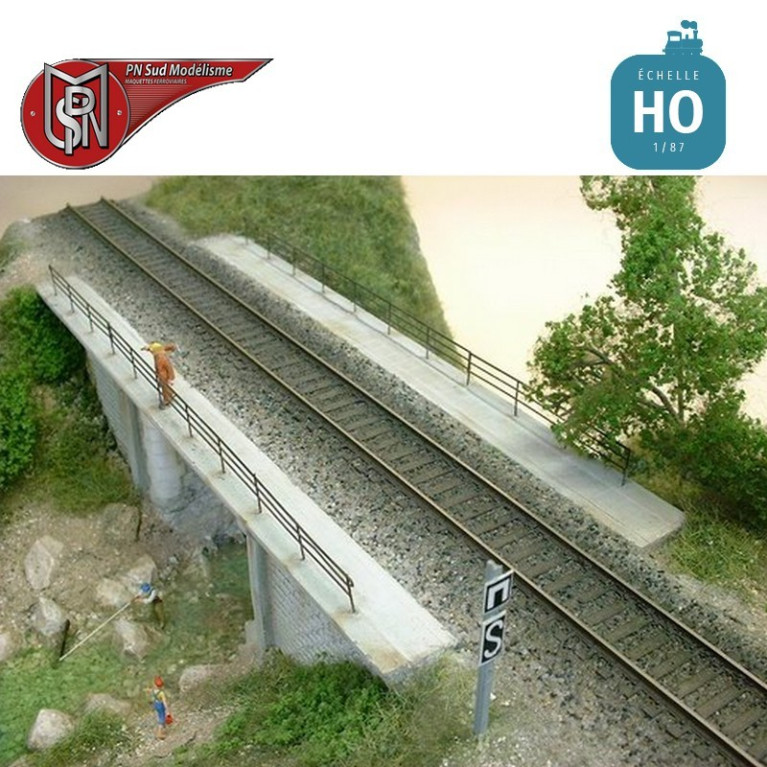 Single track concrete deck bridge H0 PN Sud Modelisme 8706 - Maketis