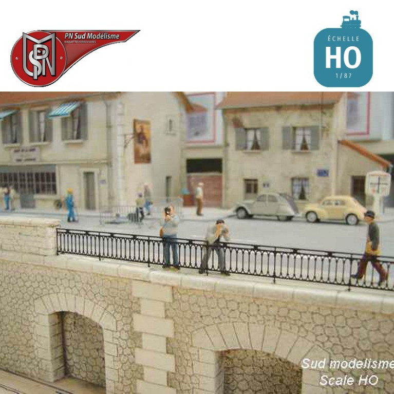 Retaining wall with three niches PN Sud Modelisme 8722 - Maketis