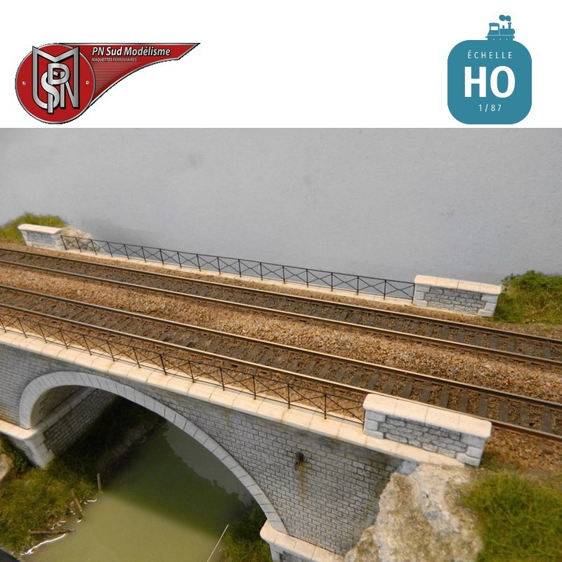 1 Bogen 2-spurige Brücke H0 PN Sud Modélisme 8763 - Maketis