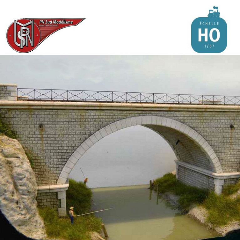 Pont 1 Arche à 2 voies HO PN Sud Modélisme 8763 - Maketis