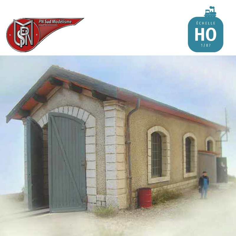 Short single track shed H0 PN Sud Modelisme 8795 - Maketis