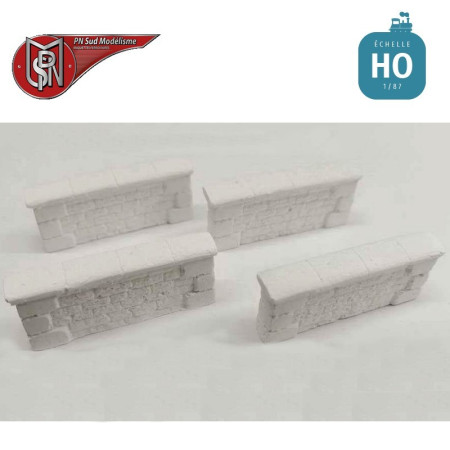 Low bridge walls (4 pcs) H0 PN Sud Modelisme 8747 - Maketis