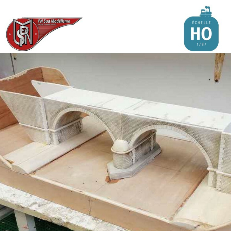 Bridge with two arches for double tracks H0 PN Sud Modélisme 8757 - Maketis Bridge with two arches for double tracks H0 PN Sud Modélisme 8757 - Maketis