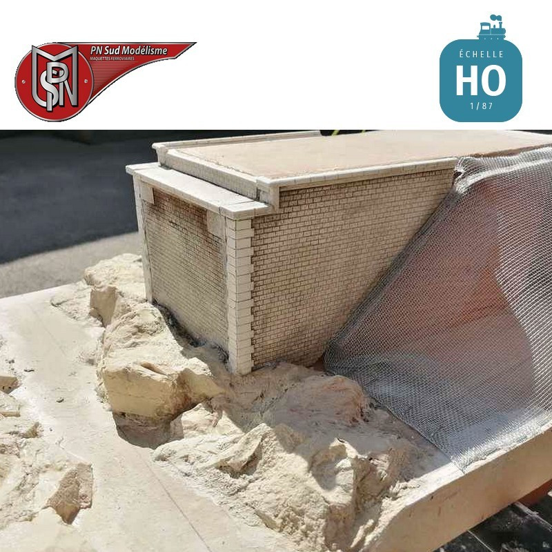 Bridge abutment double track (2 pcs) H0 PN Sud modélisme 87135 - Maketis