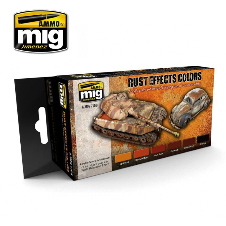 Set peintures acryliques Effets de couleurs Rouille Mig AMIG7106 - Maketis Set peintures acryliques Effets de couleurs Rouille Mig AMIG7106 - Maketis