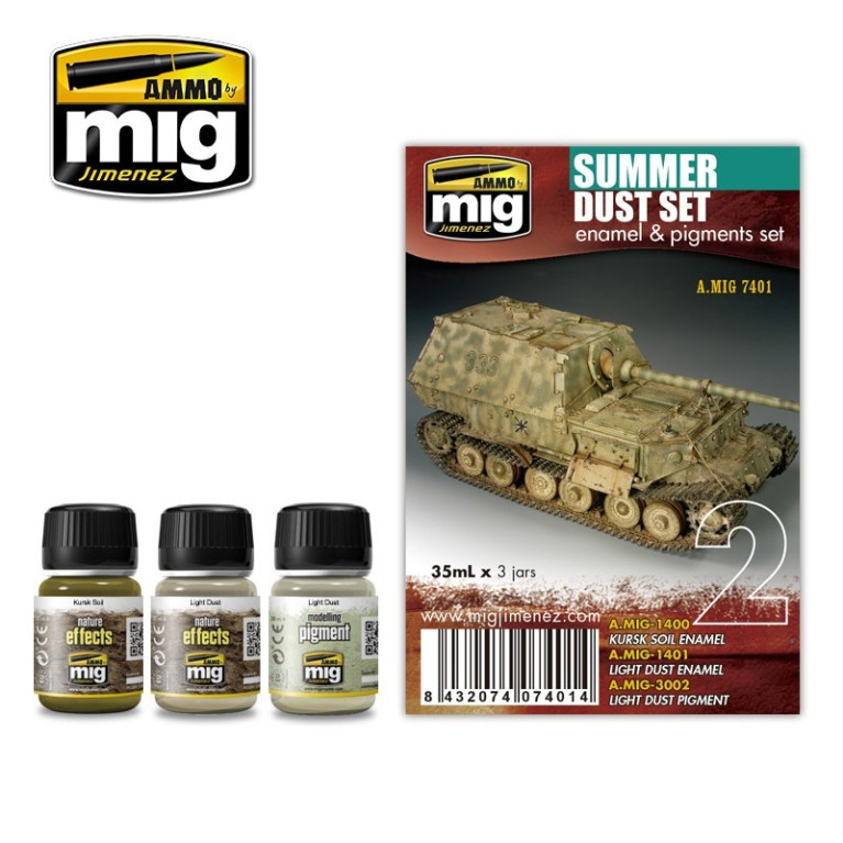 Set couleur poussière d'été (2 teintes + 1 ton pigment) Mig AMIG7401 - Maketis Set couleur poussière d'été (2 teintes + 1 ton pigment) Mig AMIG7401 - Maketis