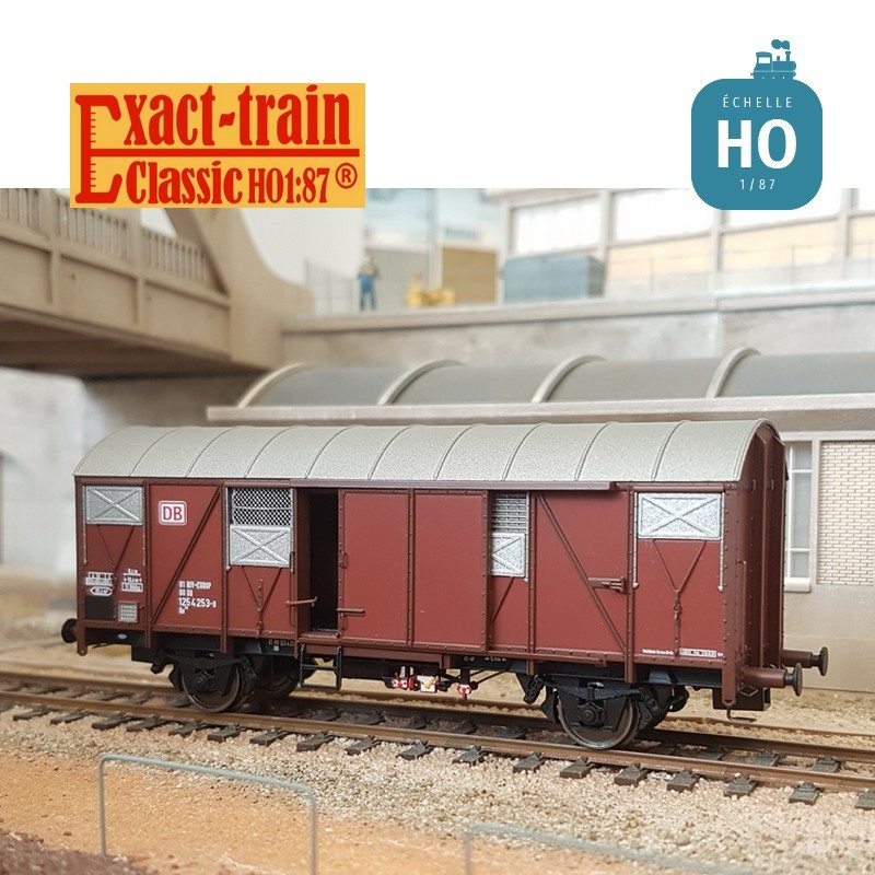 Wagon couvert DB Grs-v212 volets d'air en aluminium Ep IV HO Exact-train EX20977