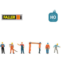 Ouvriers sur le chantier HO Faller 151665 - Maketis