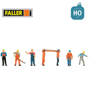 Ouvriers sur le chantier HO Faller 151665 - Maketis