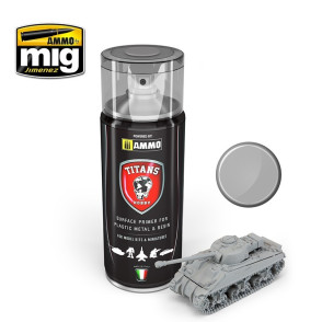 Apprêt en aérosol Titans Hobby Gris clair mat 400ml Mig AMIGTTH102 - Maketis