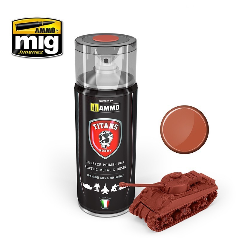 Apprêt en aérosol Titans Hobby Rouille de base mat 400ml Mig AMIGTTH113 - Maketis