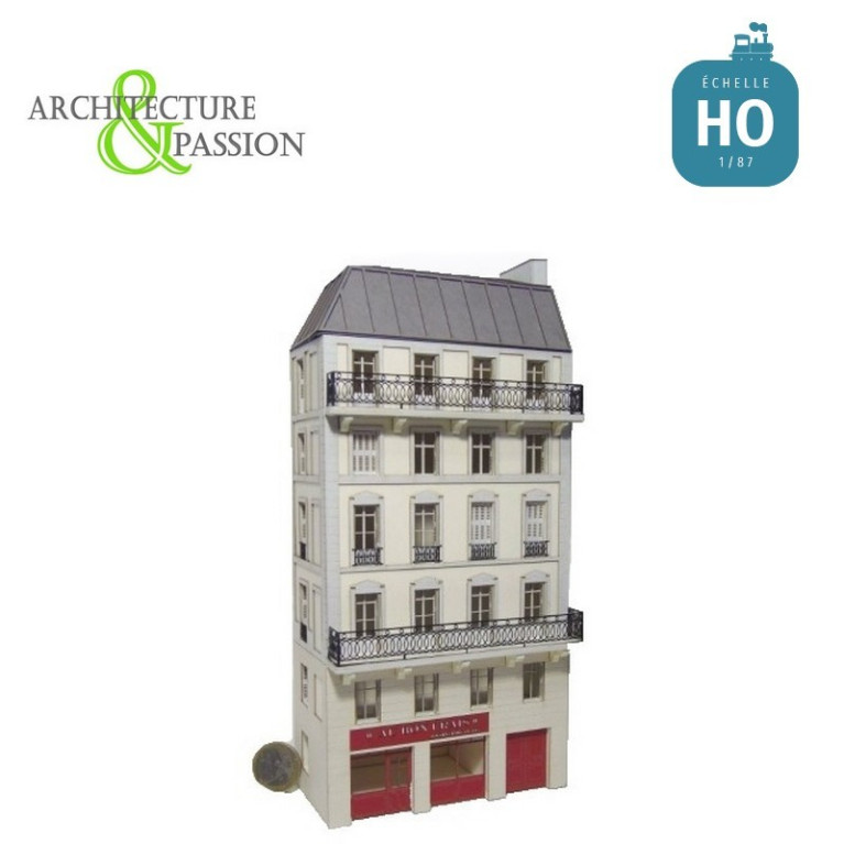 Immeuble d'angle Fond de décor 6 étages 110 HO Architecture & Passion 87FDD110 - Maketis Immeuble d'angle Fond de décor 6 étages 110 HO Architecture & Passion 87FDD110 - Maketis