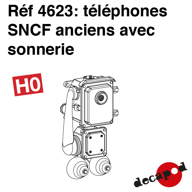 Antique SNCF telephone with ringing tone (8 pcs) H0 Decapod 4623 - Maketis