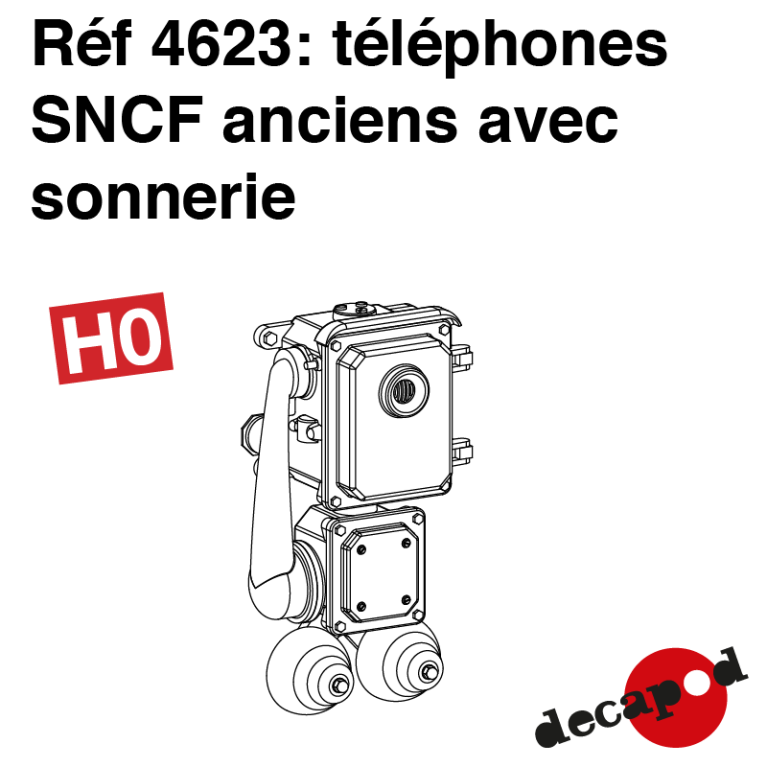 Antique SNCF telephone with ringing tone (8 pcs) H0 Decapod 4623 - Maketis Antique SNCF telephone with ringing tone (8 pcs) H0 Decapod 4623 - Maketis