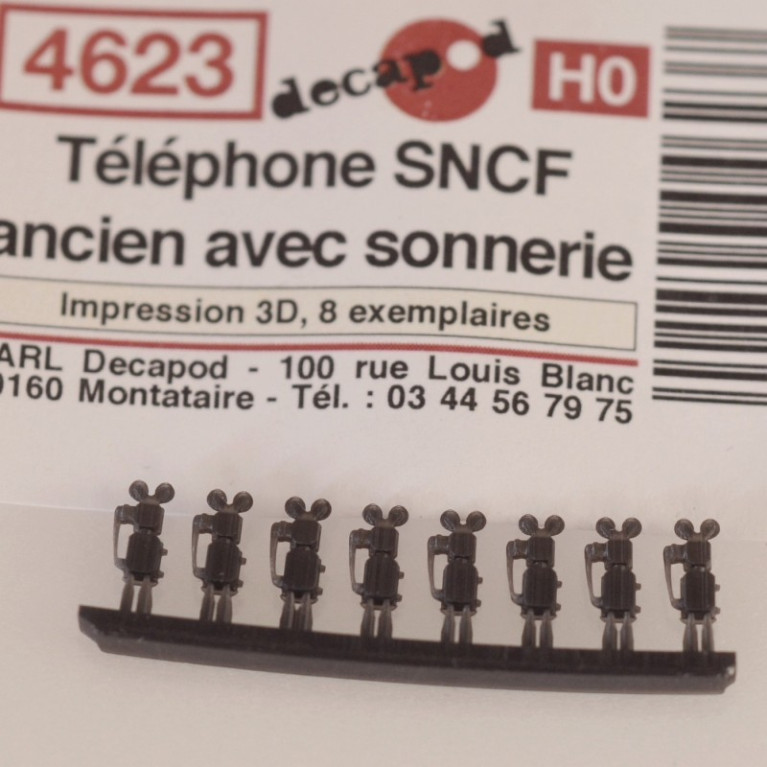 Antique SNCF telephone with ringing tone (8 pcs) H0 Decapod 4623 - Maketis