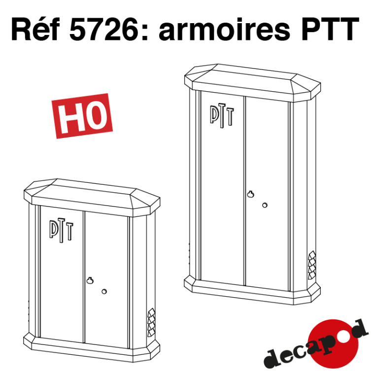 Armoires PTT (2 pcs) HO Decapod 5726 - Maketis Armoires PTT (2 pcs) HO Decapod 5726 - Maketis