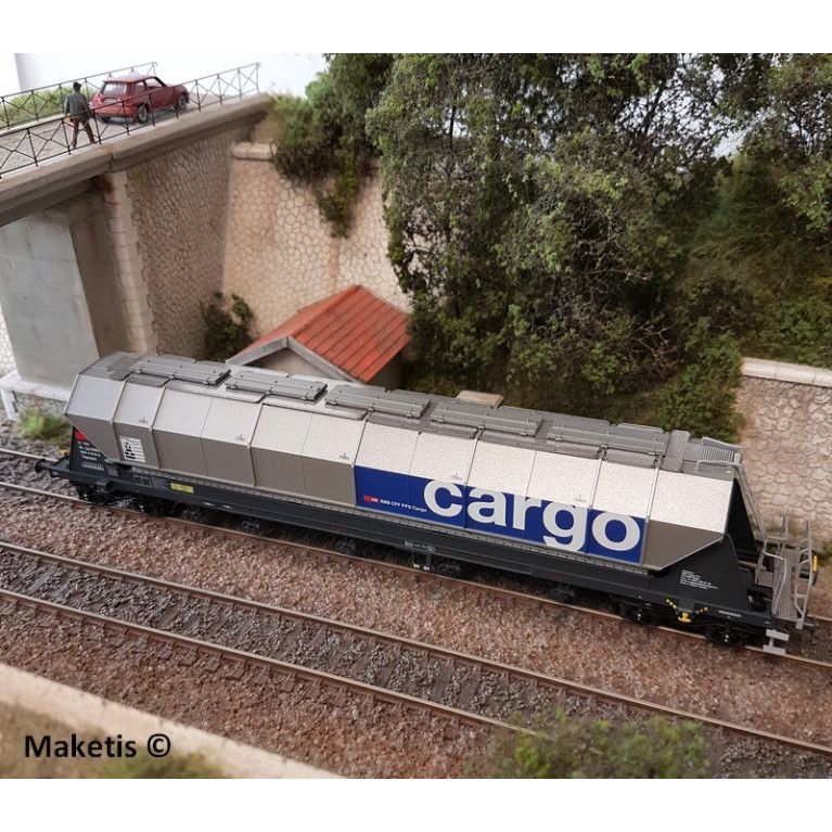 Wagon céréalier Tagnpps 96,5m³ SBB, argent EP VI HO NME 510621 - Maketis Wagon céréalier Tagnpps 96,5m³ SBB, argent EP VI HO NME 510621 - Maketis