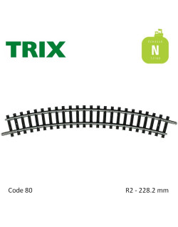 Rail courbe R2 228.2mm code 80 N Minitrix 14922 - Maketis