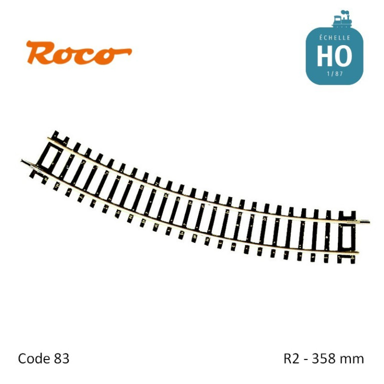 Rail courbe RocoLine R2 358 mm code 83 HO Roco 42422 - Maketis Rail courbe RocoLine R2 358 mm code 83 HO Roco 42422 - Maketis