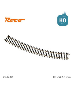 Rail courbe RocoLine R5 542.8mm code 83 HO Roco 42425 - Maketis