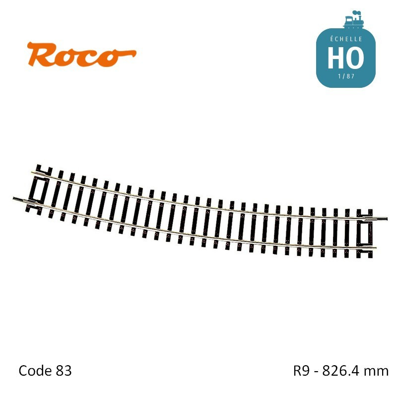 Rail courbe RocoLine R9 826.4mm code 83 HO Roco 42427 - Maketis