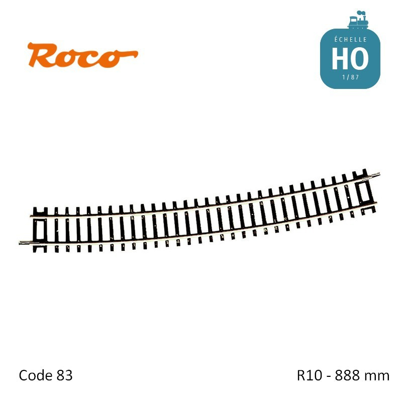 Rail courbe RocoLine R10 888mm code 83 HO Roco 42428 - Maketis