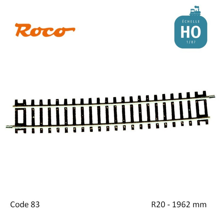 Rail courbe RocoLine R20 1962mm code 83 HO Roco 42430 - Maketis Rail courbe RocoLine R20 1962mm code 83 HO Roco 42430 - Maketis