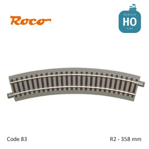 Rail courbe GeoLine R2 358mm code 83 HO Roco 61122 - Maketis