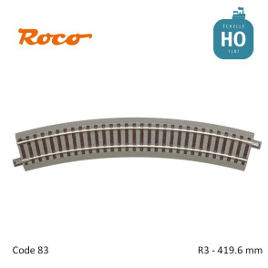 Rail courbe GeoLine R3 419.6mm code 83 HO Roco 61123 - Maketis